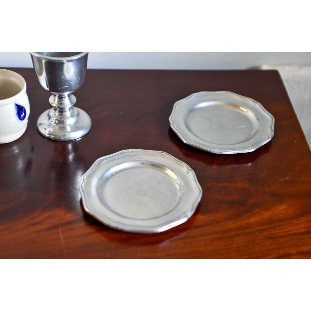 Wilton Armetale Pewter Bread Plates, Set of 2, 6 Inch, Columbia PA RWP